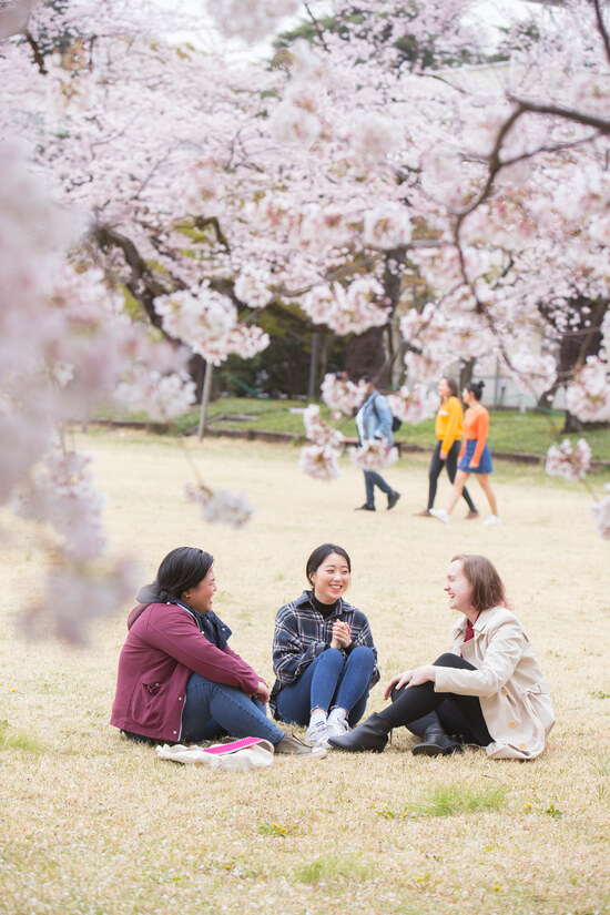 津田塾大学の学生の様子