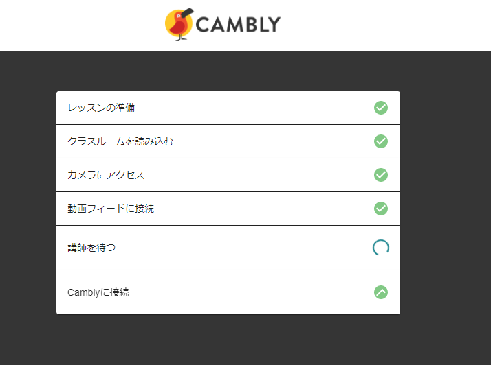 Camblyテクニカルチェック画面