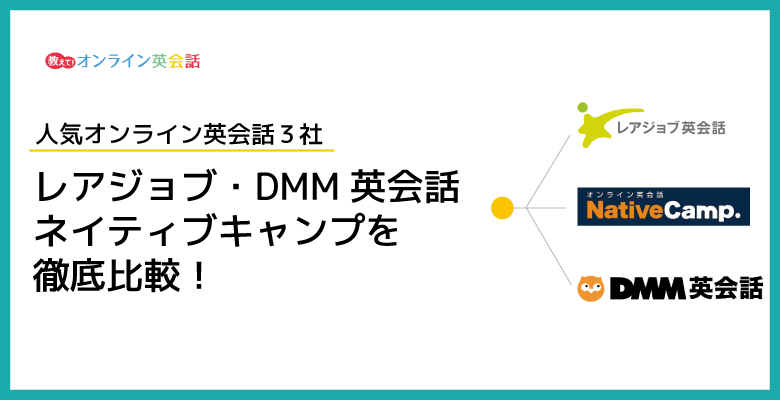 レアジョブ・DMM英会話・ネイティブキャンプの3社を徹底比較！おすすめの英会話はどれ？