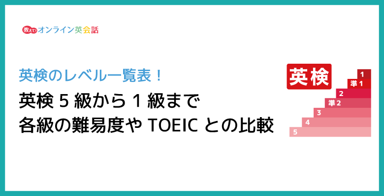 英検のレベル一覧表！英検5級から1級まで各級の難易度やTOEICとの比較