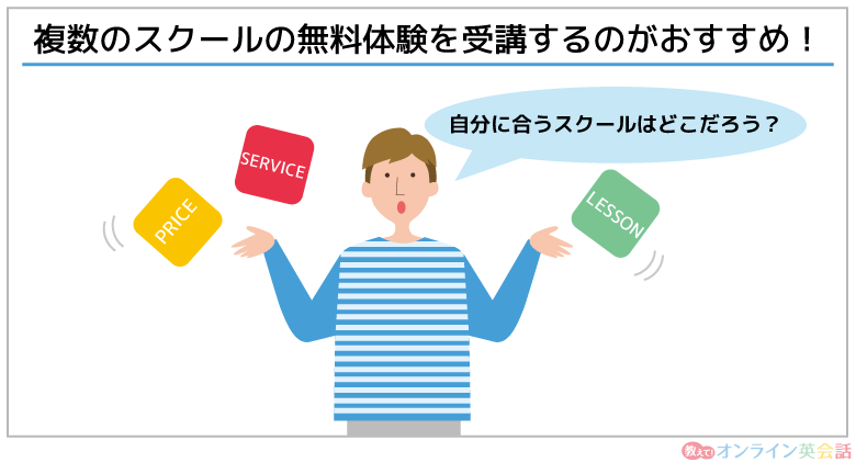 複数のスクールの無料体験を受講するのがおすすめ