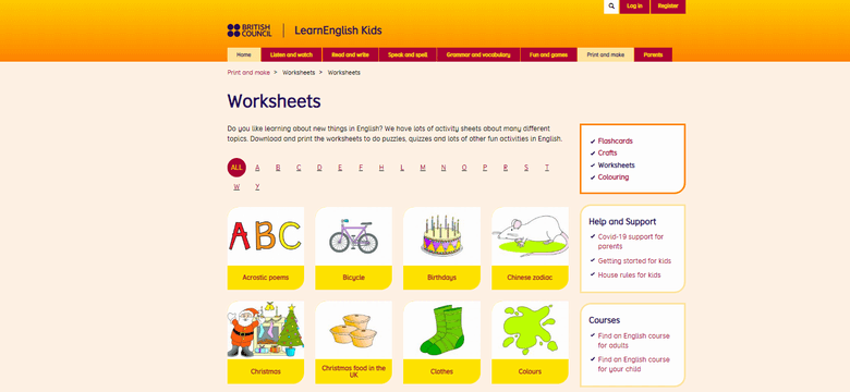 British CouncilのWorksheets