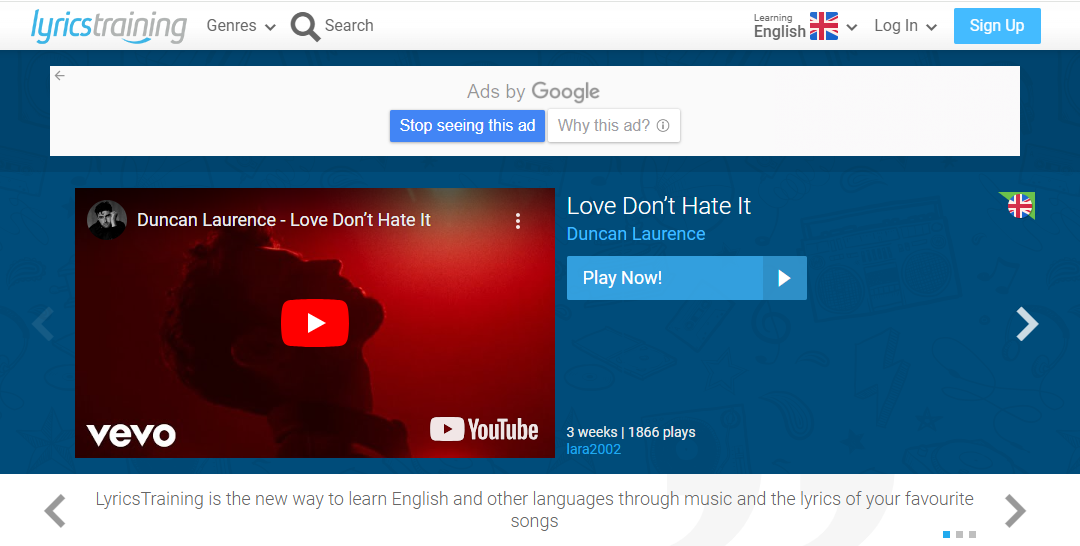 LyricsTraining.com