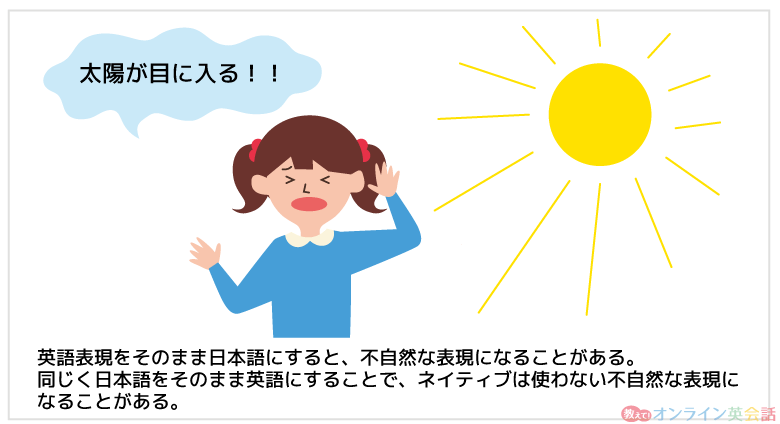 英語から日本語に直訳すると不自然な表現になることがある